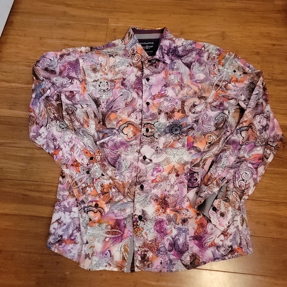 Barabas Multi Color Paisley / Mandala Print Shirt Size XL - Picture 7 of 9